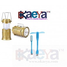 OkaeYa- LED Solar Emergency Light Bulb (Lantern)-Travel Camping Lantern With Flexible USB LED Flash Light & USB Mini Fan For Laptop/Desktop/ Powerbank